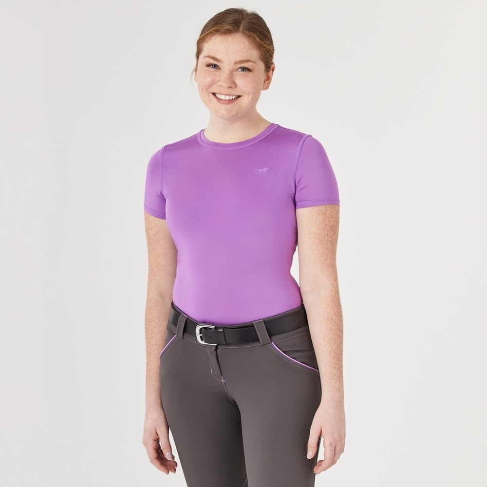 SmartPak Women's Purple Piper SmartCore Crew Neck Short Sleeve Sun Shirt - Large